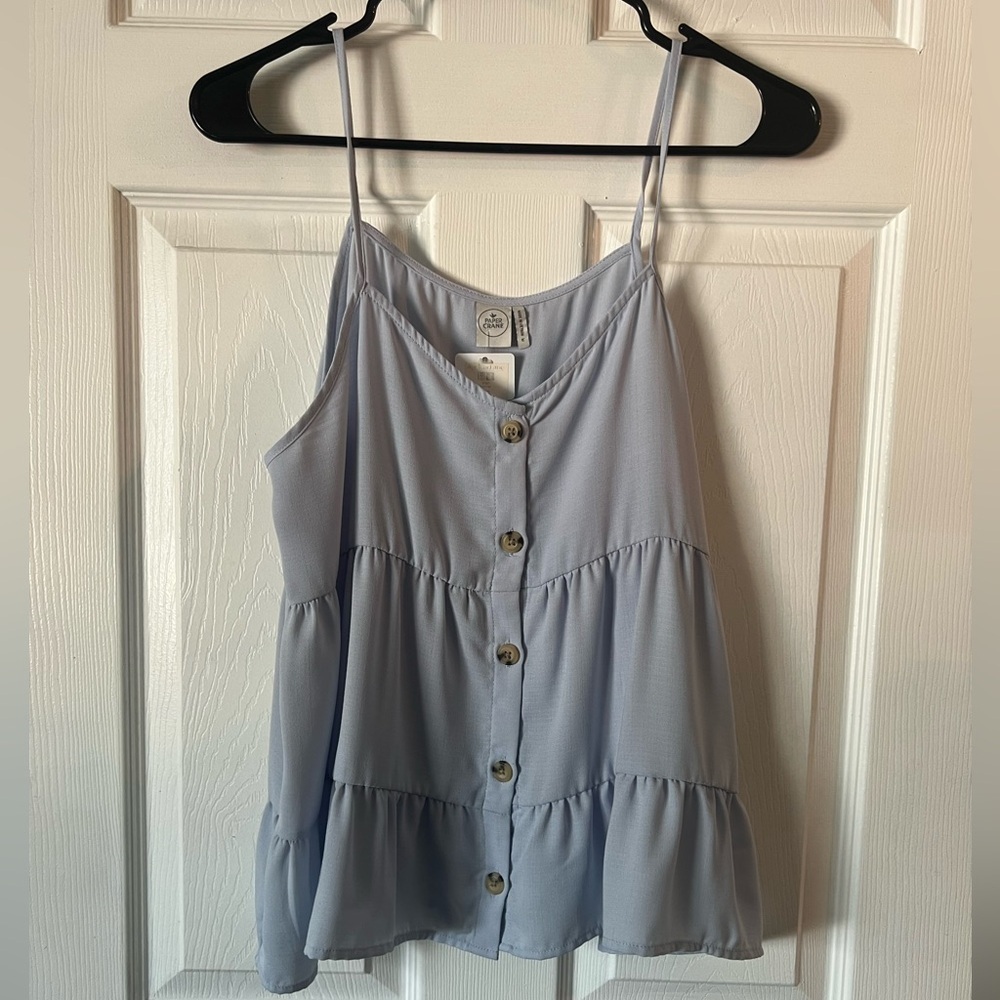Paper Crane Women’s Tiered Blue Camisole NWT